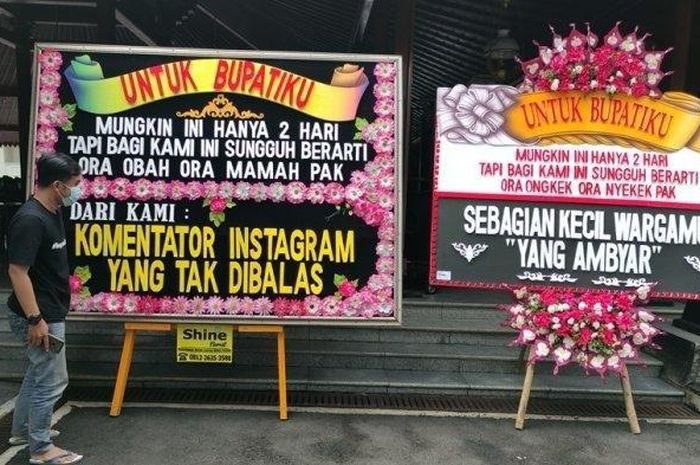 Bupati Banyumas dapat karangan bunga protes Jateng di Rumah Saja