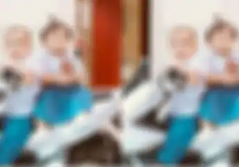 Momen Ameena Dibonceng Rayyanza Cipung Naik Motor Dan Pakai Baju Anak SMA