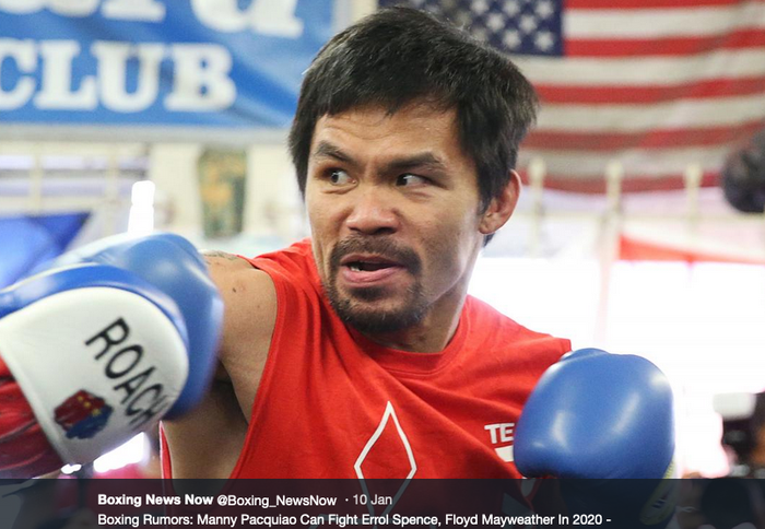 Petinju dan senator Filipina, Manny Pacquiao. DI usia 41 tahun, Manny Pacquiao memgang gelar juara kelas welter WBC.