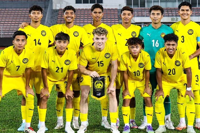 Skuad Timnas U-23 Malaysia saat melakoni laga uji coba jelang tampil di ASEAN Cup U-23 2025.