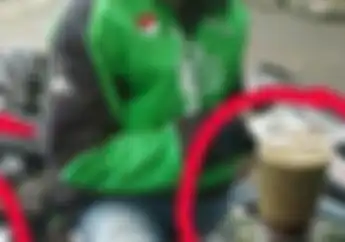 Kocak! Driver Ojol Kreatif, Kaca Spion Ternyata Punya Fungsi Lain, Tempat Kopi   