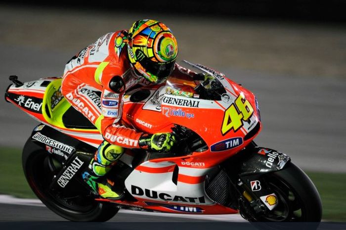 Valentino Rossi saat masih membela tim Ducati pada MotoGP musim 2011-2012