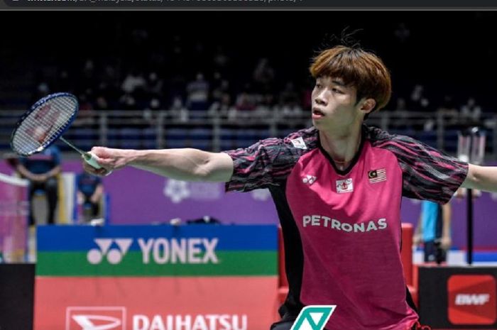 Pemain tunggal putra Malaysia, Ng Tze Yong pada pertandingan 16 besar Malaysia Masters 2022