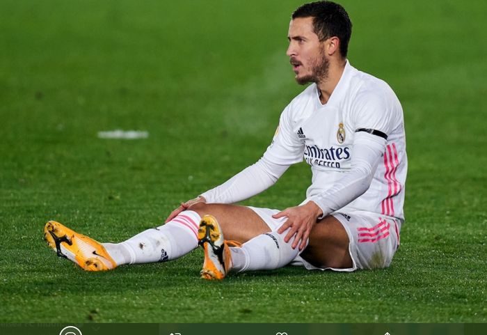 Penyerang sayap Real Madrid, Eden Hazard, kembali mengalami cedera.