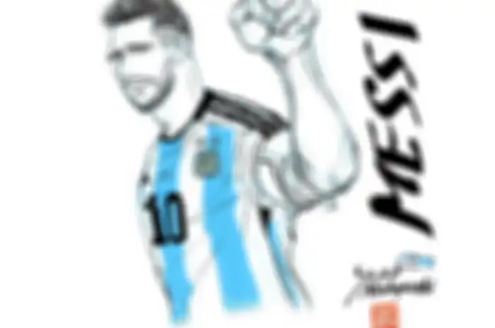 Ilustrasi Lionel Messi oleh mangaka Aoashi, Yugo Kobayashi