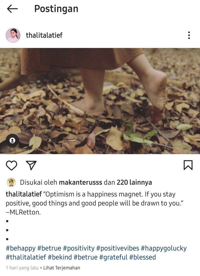 Unggahan Thalita Latief.