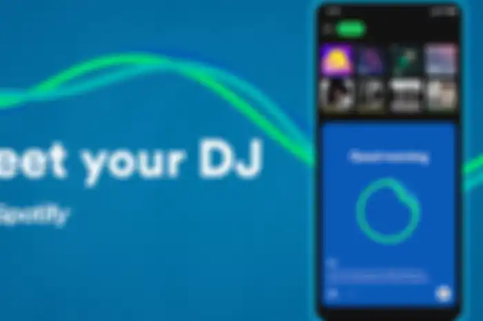 Fitur AI DJ Spotify yang menggunakan AI (kecerdasan buatan) untuk membuat kurasi lagu.