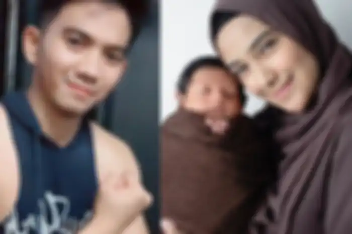 Kolase foto Rizki DA dan Nadya Mustika bersama anaknya