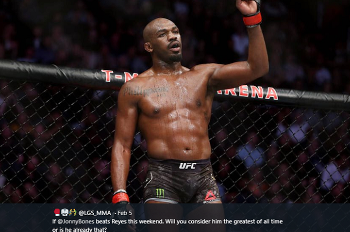 Mantan juara kelas berat-ringan UFC, Jon Jones. 