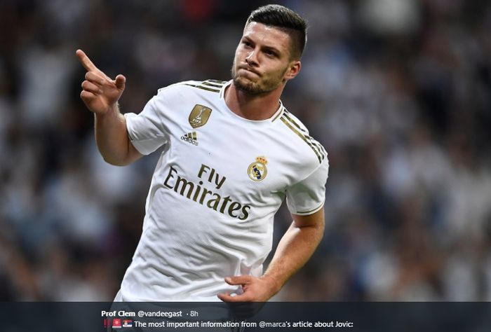 Striker milik Real Madrid, Luka Jovic.