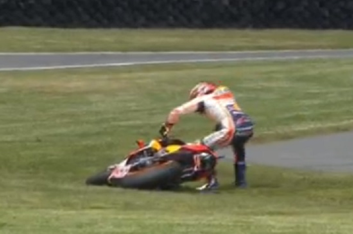Marc Marquez kembali tersungkur di FP3 MotoGP Australia.