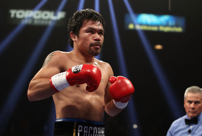 Petinju kelas welter asal Filipina, Manny Pacquiao. 