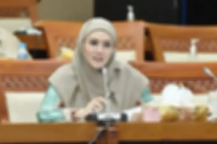 Tampilan Mulan Jameela saat rapat DPR