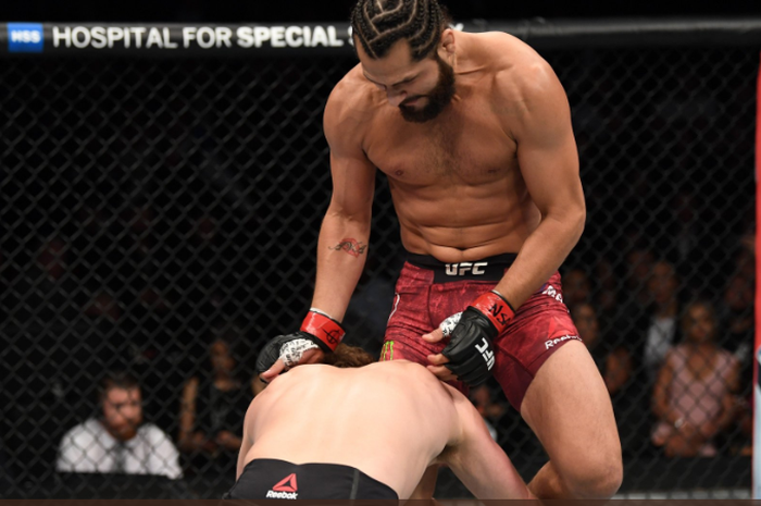 Aksi Jorge Masvidal saat membungkam Ben Askren dalam ajang UFC 239 pada di T-Mobile Arena, Las Vegas, Nevada, AS, Minggu (7/7/2019).