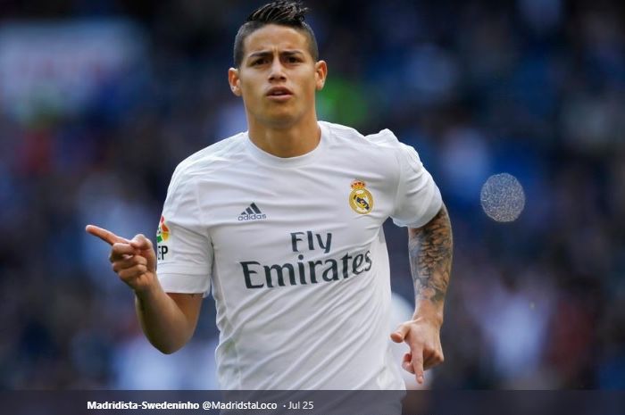 Gelandang serang Real Madrid asal Kolombia yang baru saja kembali dari peminjaman, James Rodriguez.