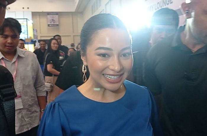 Nikita Willy saat menghadiri sebuah event ibu dan anak di kawasan BSD, Tangerang, Sabtu (10/8/2024).