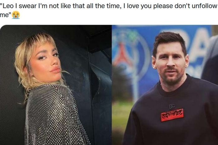 PEnyanyi asal Argentina, lali Esposito, dan Lionel Messi.