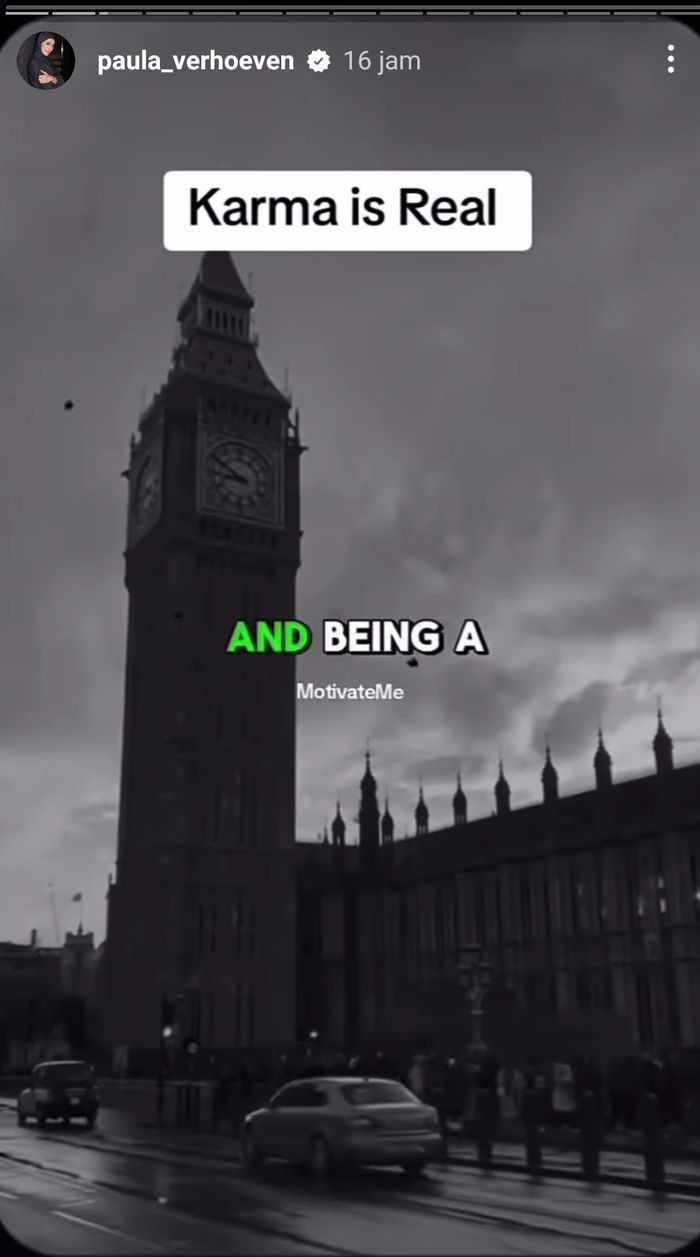 Unggahan Paula Verhoeven soal karma.