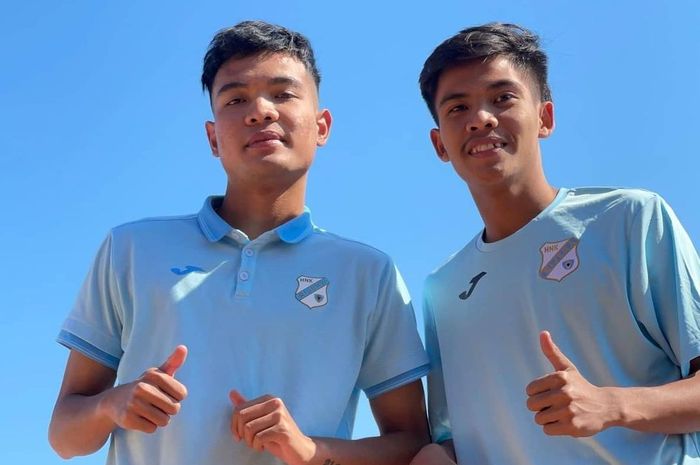 Dua pemain Indonesia, Brylian Aldama dan David Maulana, dalam balutan seragam HNK Rijeka. 