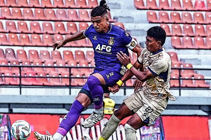 Suasana pertandingan antara Persik Kediri vs Arema FC dalam laga pekan ke-20 Liga 1 2023/2024 di Stadion Kapten I Wayan Dipta, Gianyar, Bali, Senin (27/11/2023).