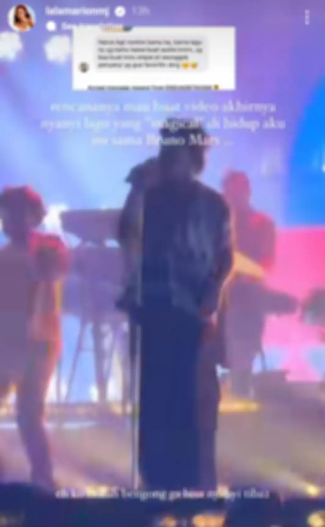 Marion Jola nonton konser Bruno Mars di Thailand