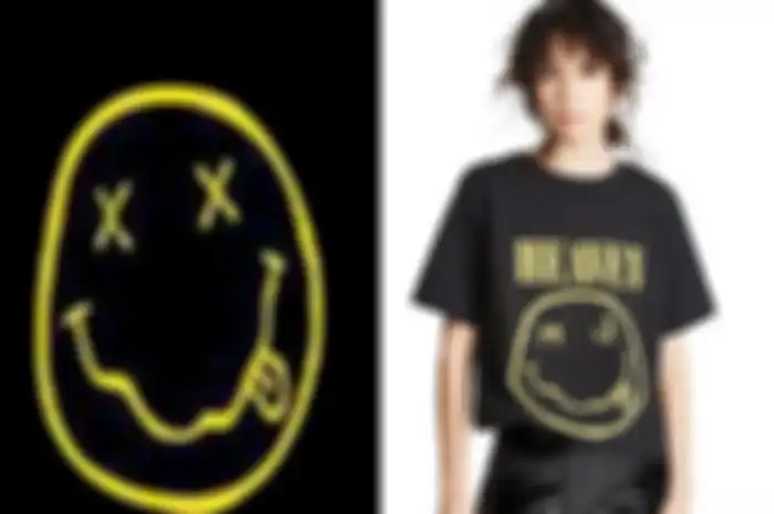 Logo smiley Nirvana dan desain kaos Marc Jacobs