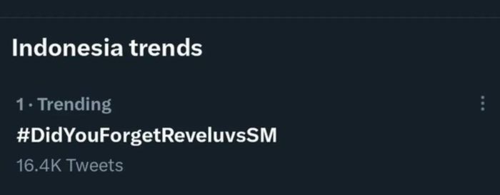 Tagar DidYouForgetReveluvsSM trending di Twitter