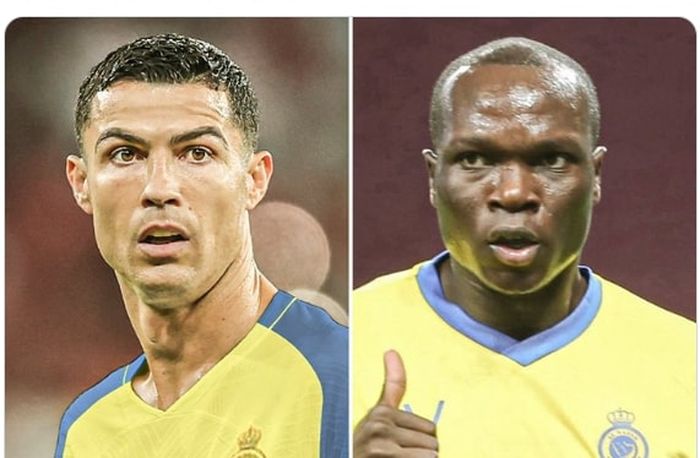 Cristiano Ronaldo (kiri) membuat Vincent Aboubakar tersingkir dari skuad Al Nassr.