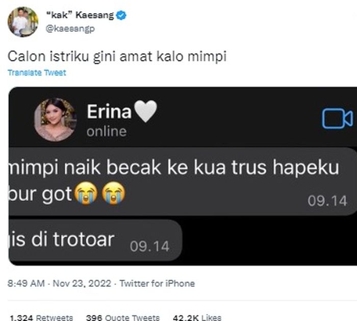 Erina Gudono mimpi naik becak
