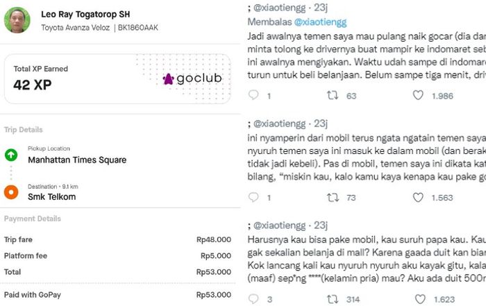 Driver Gocar diduga lakukan pelecehan terhadap penumpang di Medan.