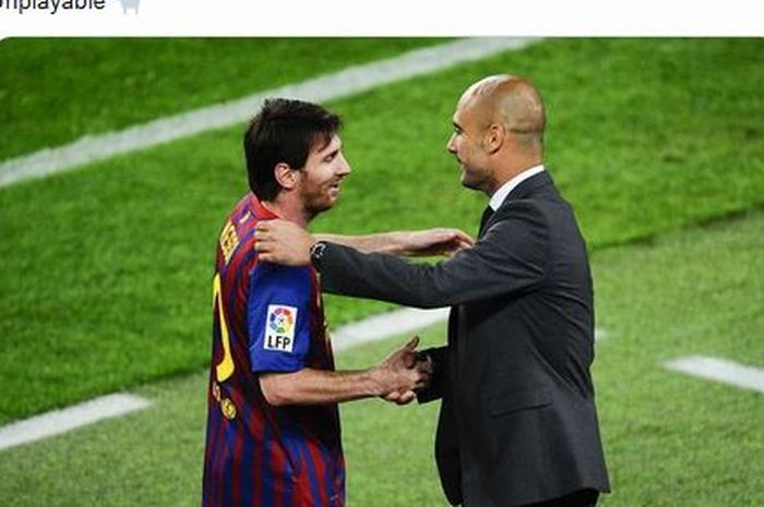 Demi memberikan pujian terbesar ke Lionel Messi, Pep Guardiola rela melangkahi dua legenda sepak bola sekaligus.