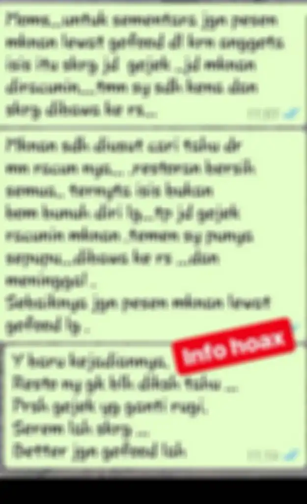 Info hoax tentang tuduhan Go-Jek meracuni pesanan pelanggan