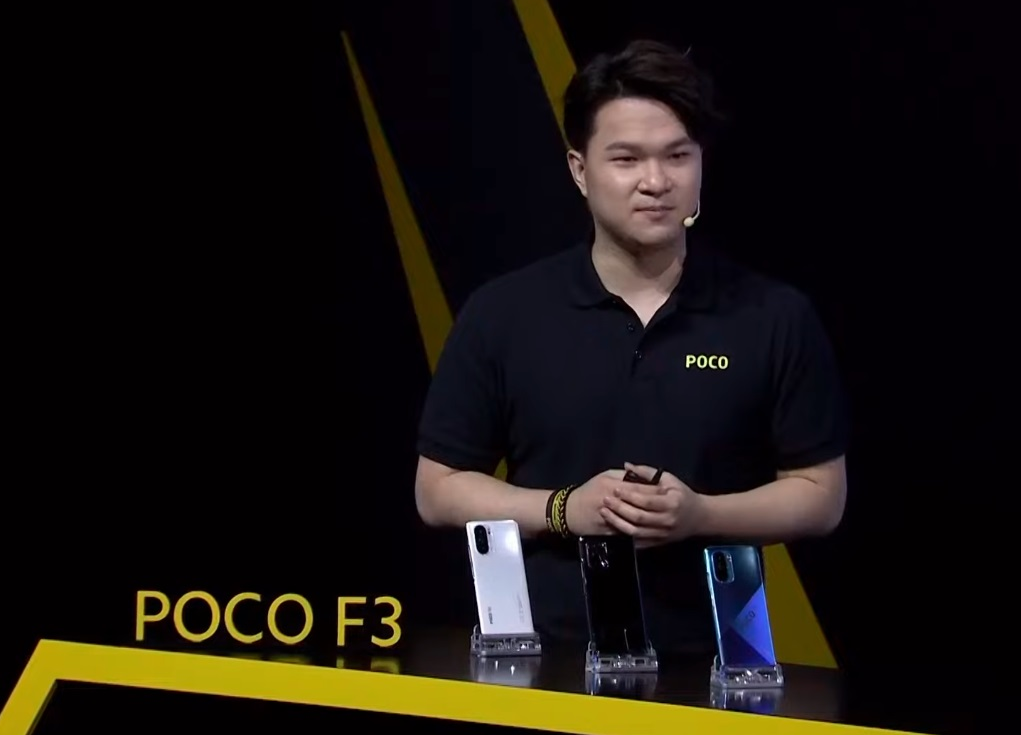 Head of Marketing POCO Global, Angus Ng di acara peluncuran POCO F3, Senin (22/3).