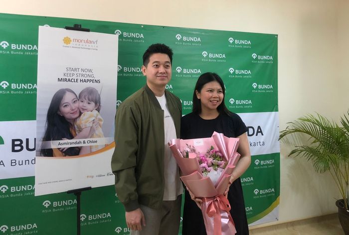 Greysia Polii dan Felix Djimin di RSIA Bunda Menteng, Rabu (3/5/2023).