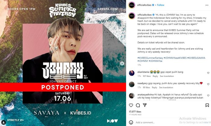 Aksi DJ Johnny Suh di Savana Bali ditunda