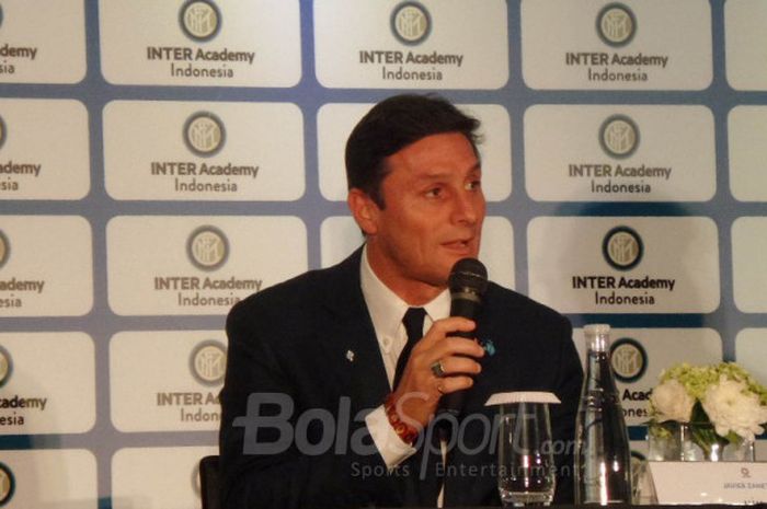 Wakil Presiden Inter Milan, Javier Zanetti, berbicara soal Inter Academy Indonesia dalam konferensi 