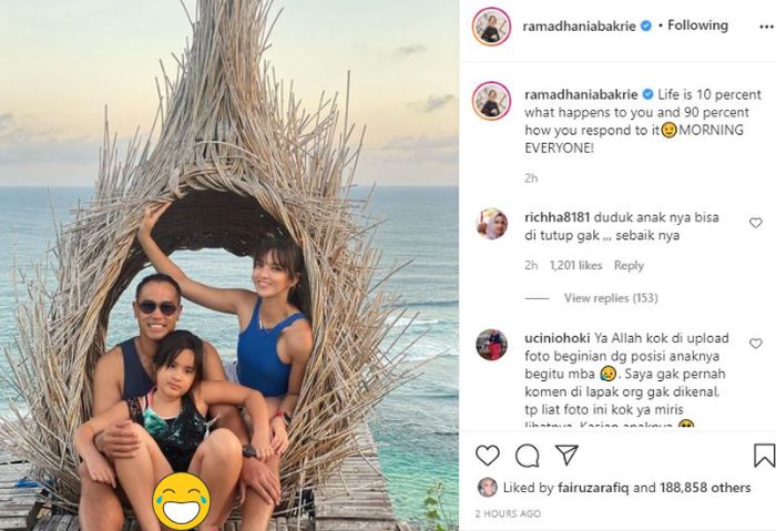 Potret keluarga Nia Ramadhani, pose duduk anaknya jadi sorotan