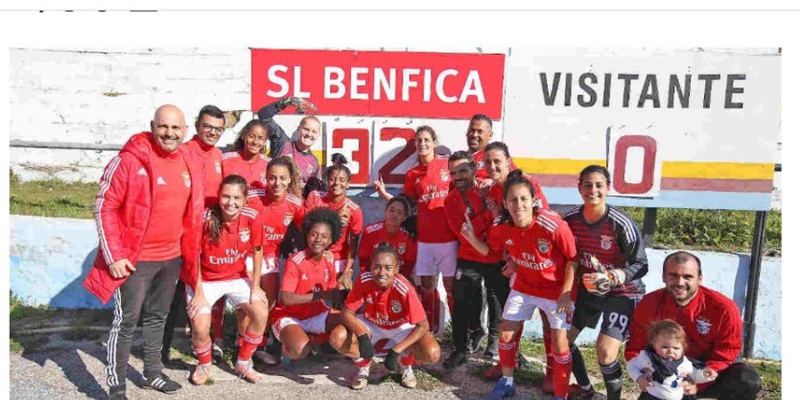 Tim Sepak Bola Wanita Benfica Mencetak 293 Gol Tanpa Kebobolan