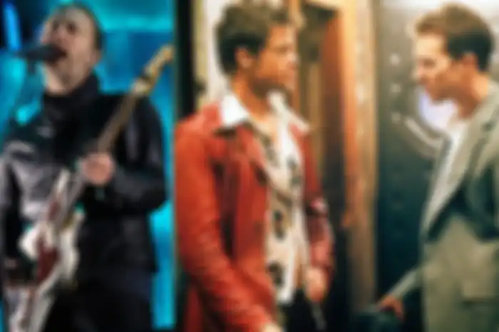 Thom Yorke, Brad Pitt dan Edward Norton dalam film Fight Club